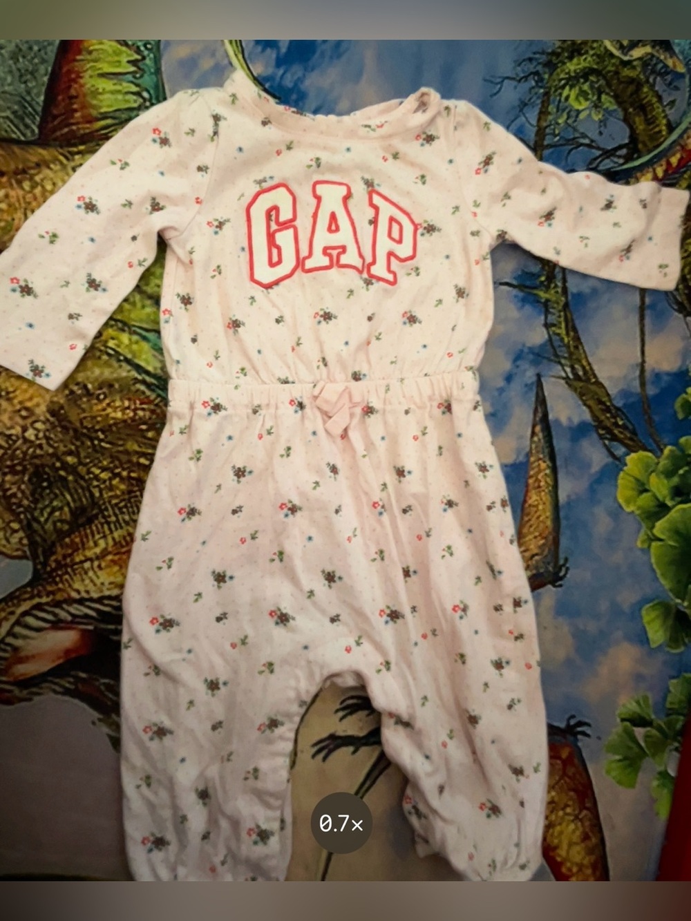 GAP Light Pink Floral Footed Sleep Sack